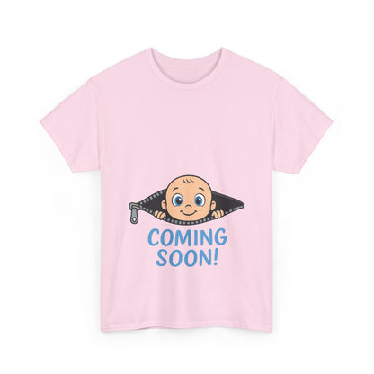 Coming Soon Maternity T-Shirt, Cute Baby Boy Pregnancy Announcement Shirt, Funny Expecting Mom Gift, Gender Reveal Tee, Baby Shower Top
