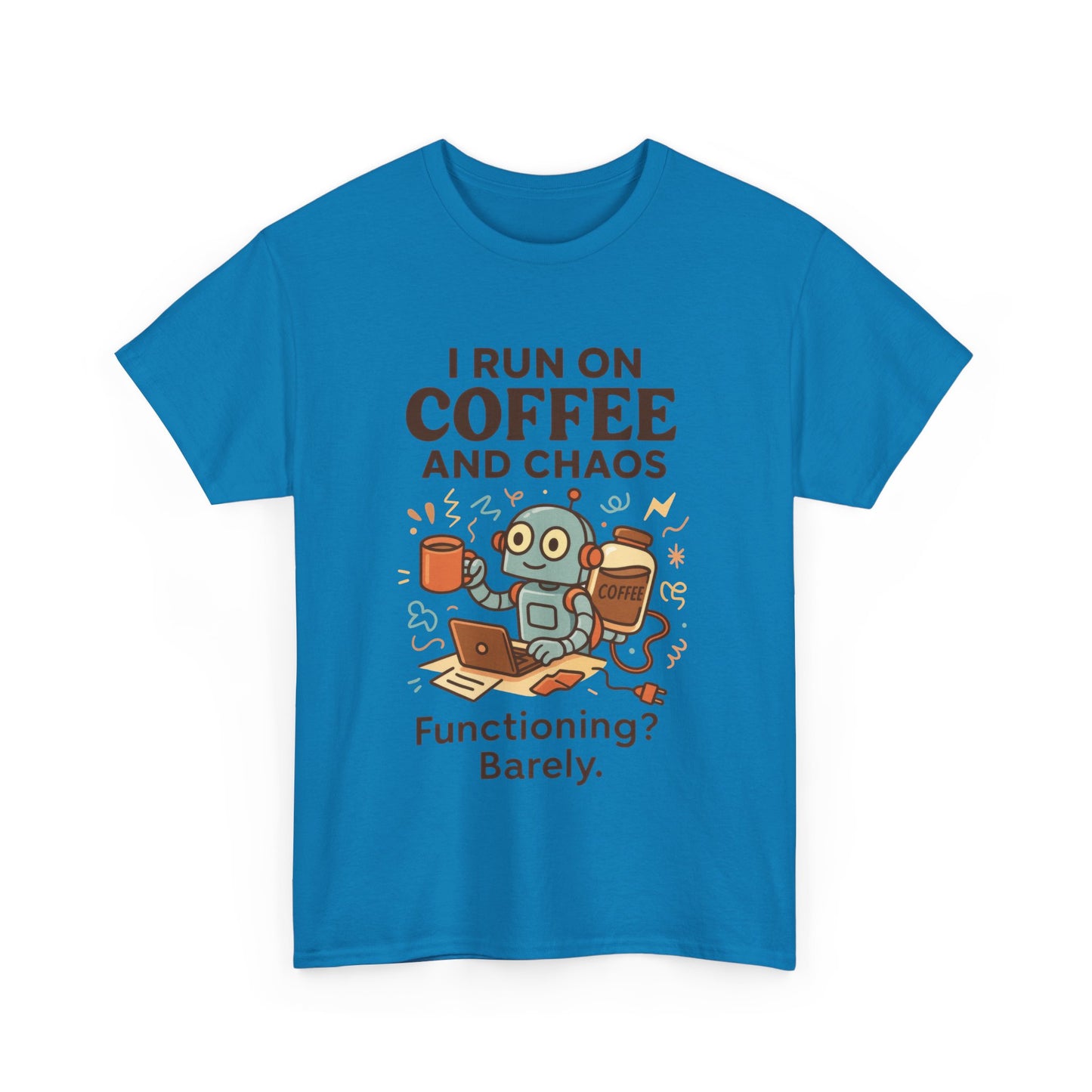 I Run on Coffee and Chaos Unisex Heavy Cotton Tee, Funny Coffee Lover Shirt, Gift for Him/Her, Work from Home Humor Tee, Relaxed Fit [...]