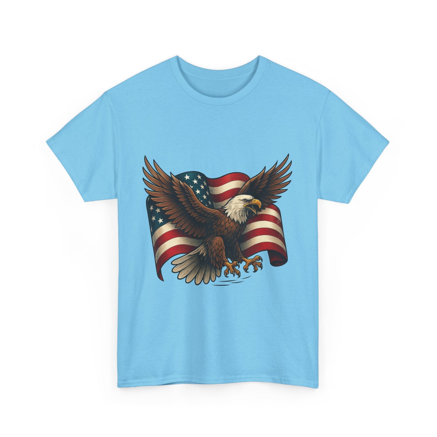 American Eagle Graphic Tee, Patriotic T-Shirt, Fourth of July Apparel, Eagle Love Shirt, Unisex Heavy Cotton Tee