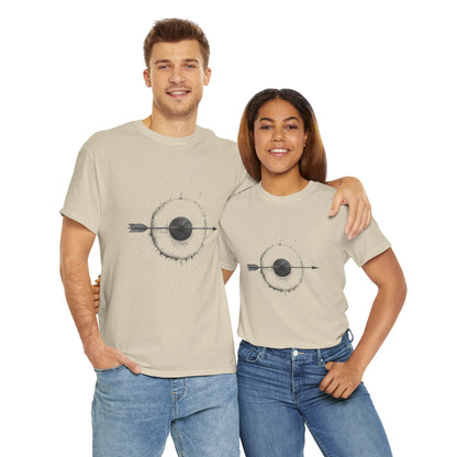 Artistic Arrow Graphic Unisex Cotton Tee, Motivational Shirt, Casual Wear, Gift for Him/Her, Trendy Fashion