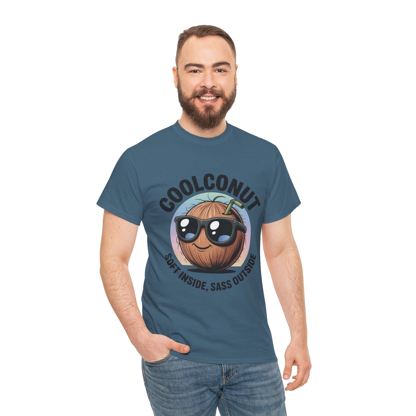 Coolconut Graphic Men's Tee, Soft Inside Sass Outside, Men's T-Shirt for Beach Lovers, Men's Fun Gift, Summer Vibes, Humor Apparel