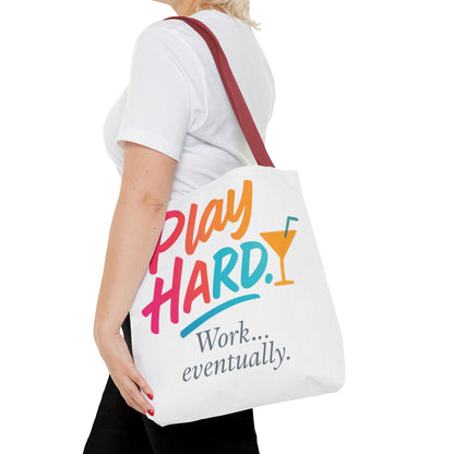 Play Hard Tote Bag - Fun, Stylish, Tote for Work & Play, Summer, Gift, Beach Bag, Everyday Carry, Beach Weekender Bag, large canvas bag