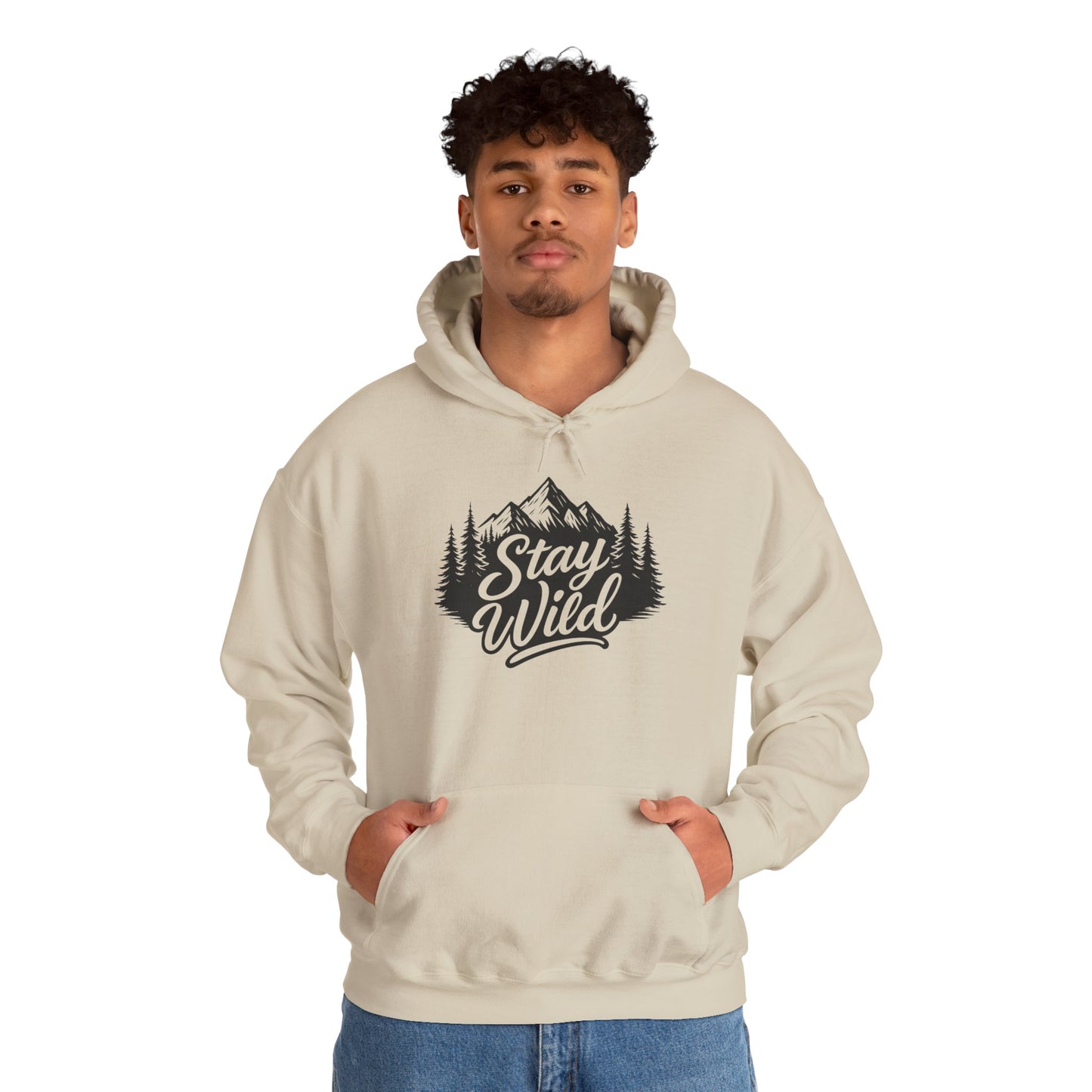 Stay Wild Hoodie, Nature Lover Unisex Pullover, Mountain Adventure Hiking Sweatshirt, Outdoorsy Gift for Him Her