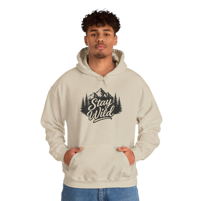 Stay Wild Hoodie, Nature Lover Unisex Pullover, Mountain Adventure Hiking Sweatshirt, Outdoorsy Gift for Him Her