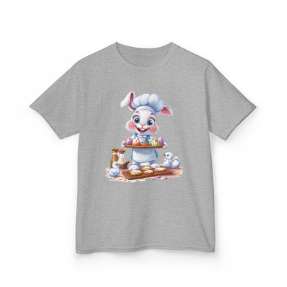 Easter Bunny Chef Kids T-Shirt, Cute Spring Baking Tee with Eggs, Toddler Easter Outfit, Bunny Holding Egg Tray Tee, Cute Animal Design