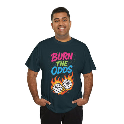 Burn the Odds Graphic Tee | Cool Casual Wear, Gaming Shirt, Unisex Cotton Tee, Dice Design T-Shirt, Gift for Gamers