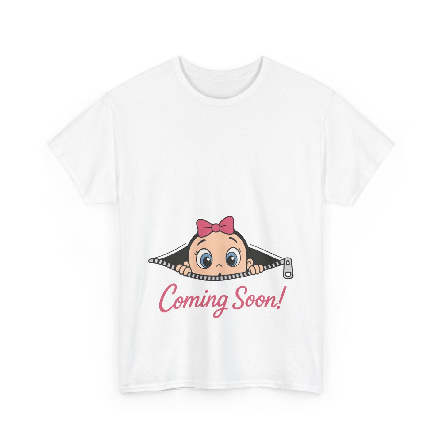 Coming Soon Maternity T-Shirt, Cute Baby Girl Pregnancy Announcement Shirt, Expecting Mom Gift, Gender Reveal Tee, Baby Shower Gift