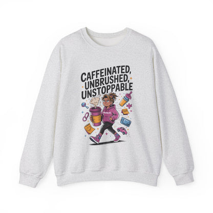 Caffeinated Mom Sweatshirt, Funny Mom Life Quote,  Mother's Day Gift,New Mother Tired Mother Gift, Coffee Lover Gift, Coffee Addict Mom
