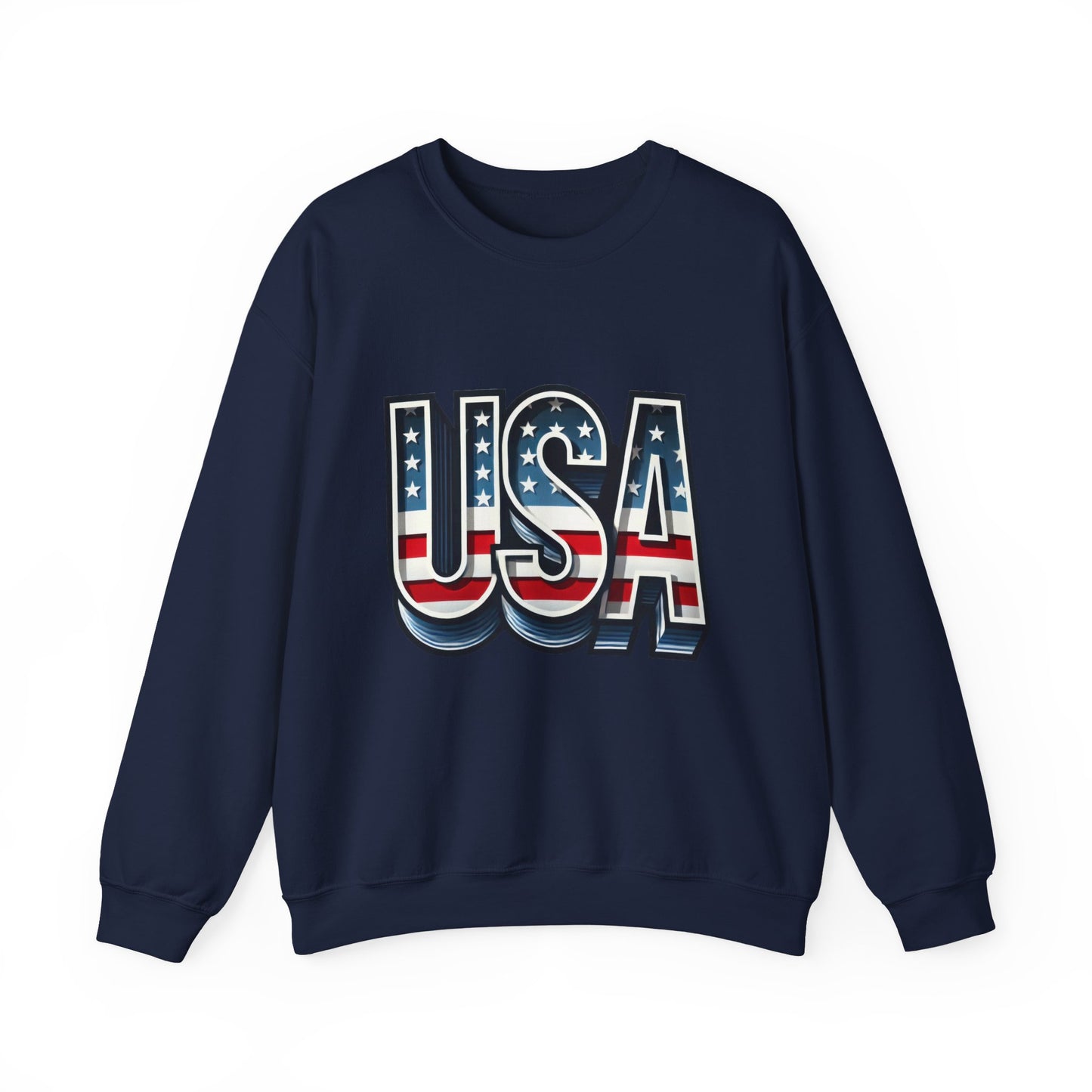 USA Patriotic Crewneck Sweatshirt for All Seasons, Cozy Sweatshirt for Independence Day, Casual Wear, Gift for Friends and Family