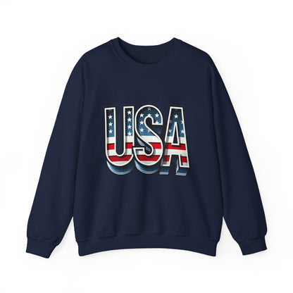 USA Patriotic Crewneck Sweatshirt for All Seasons, Cozy Sweatshirt for Independence Day, Casual Wear, Gift for Friends and Family