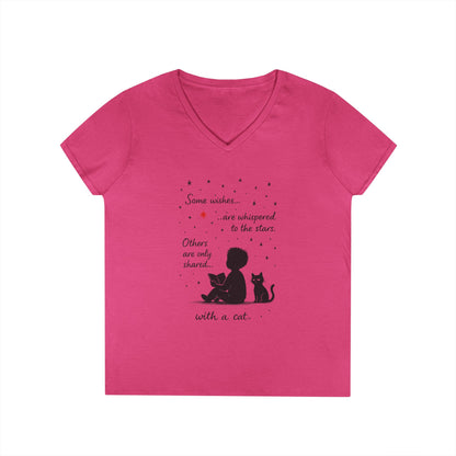 Whimsical Cat Lovers' V-Neck T-Shirt - Perfect Gift for Cat Enthusiasts, Animal Lovers, Birthday, and Pet Owners