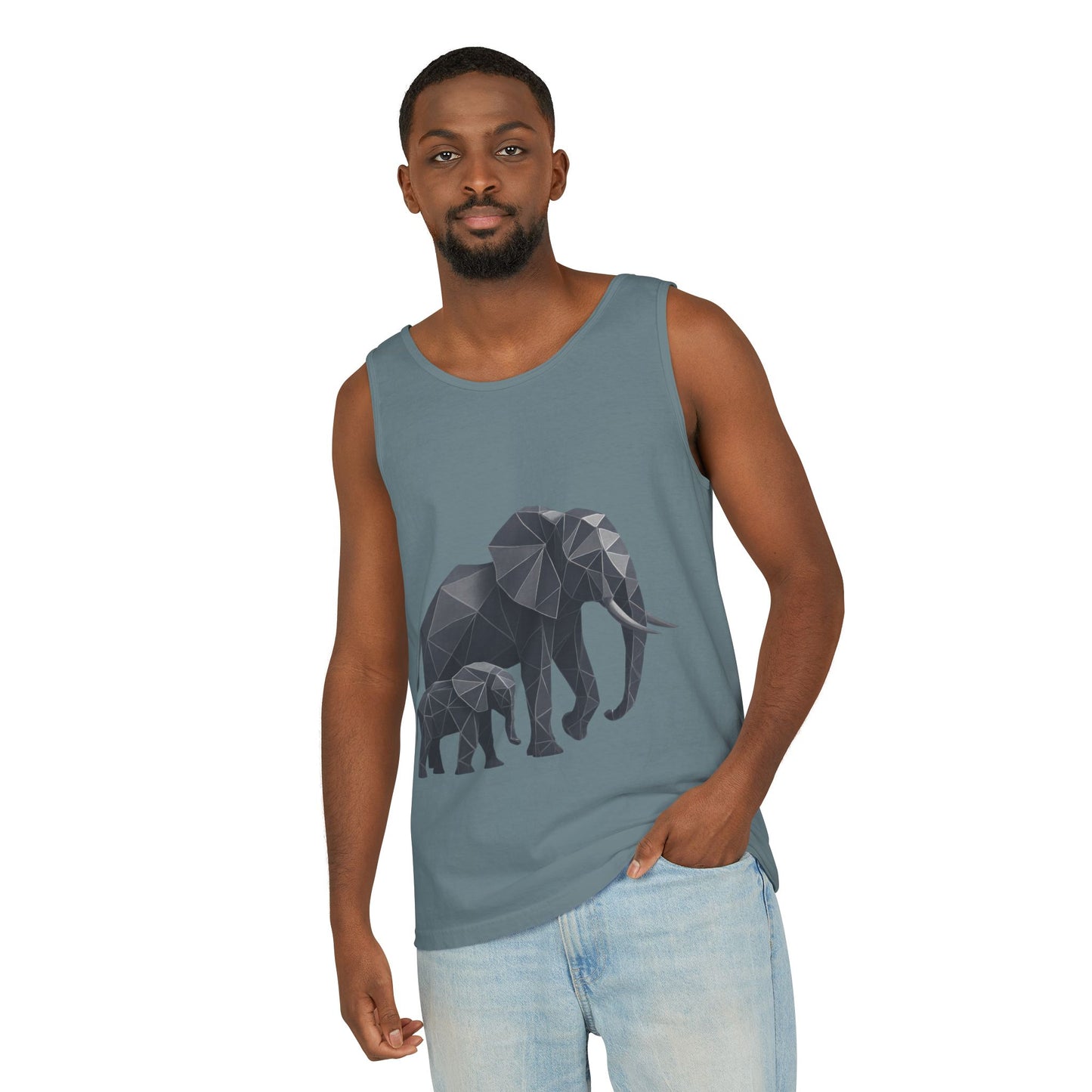 Elephant Family Unisex Tank Top, Animal Lover Gift, Casual Wear, Summer Essentials, Eco-Friendly Apparel, Wildlife Shirt