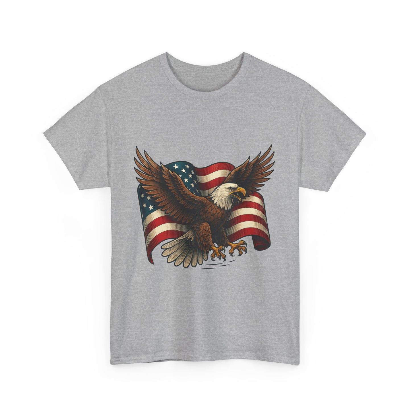 American Eagle Graphic Tee, Patriotic T-Shirt, Fourth of July Apparel, Eagle Love Shirt, Unisex Heavy Cotton Tee