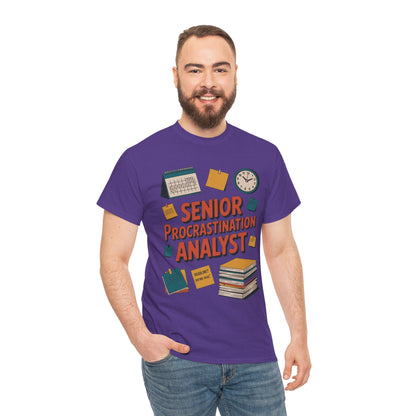 Senior Procrastination Analyst Tee, Funny Office Shirt, Gift for Graduates, Motivation T-Shirt, Humor Apparel, Job Humor Clothing