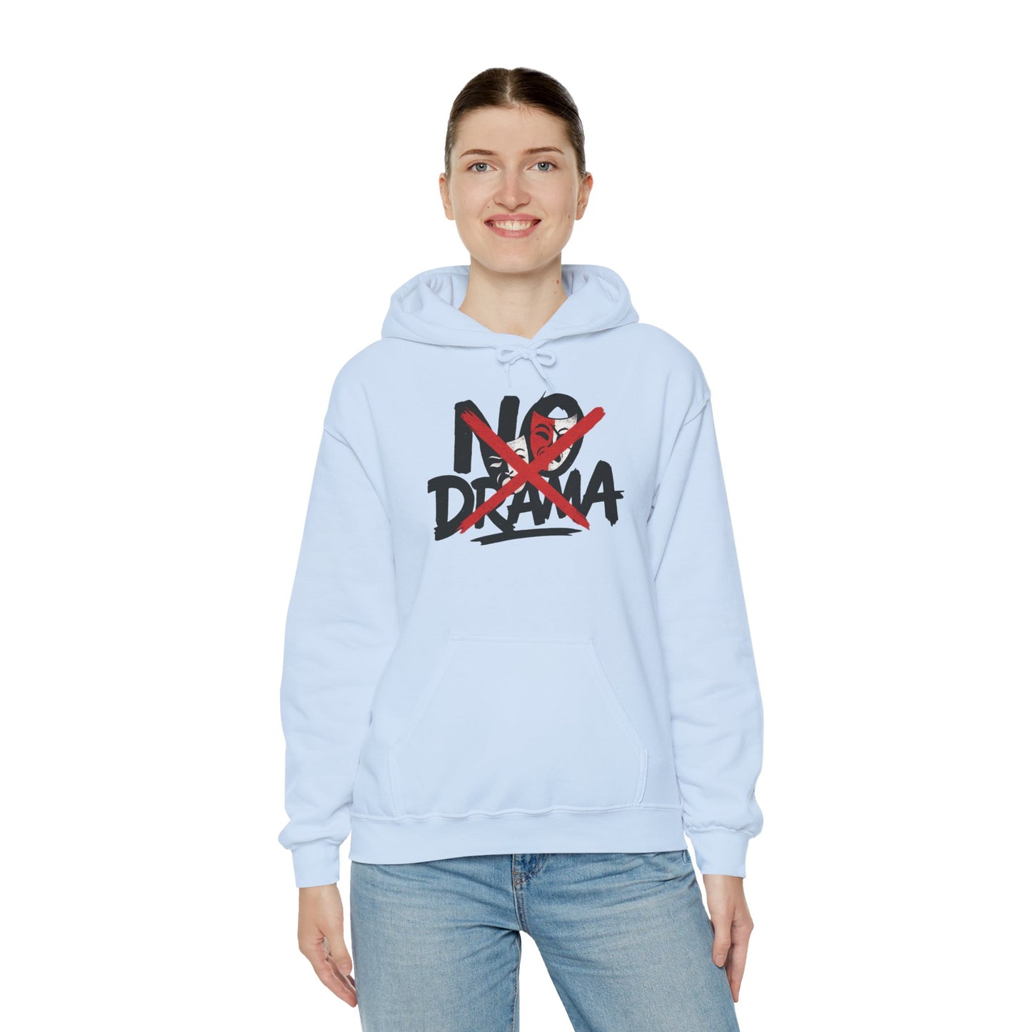 No Drama Womens Hooded Sweatshirt, Cozy Hoodie, Casual Gift, Relaxed Style, Everyday Wear, Funny Sweatshirt