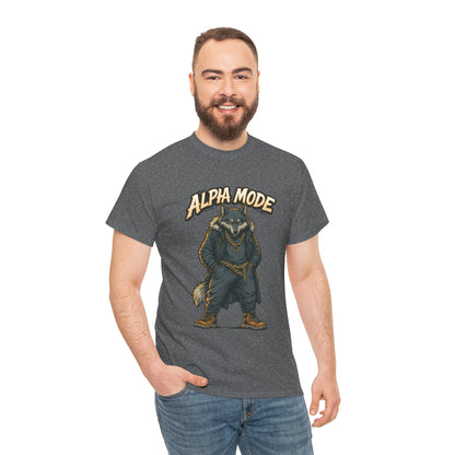 Alpha Mode Wolf Shirt, Mens Streetwear Graphic Tee, Hip Hop Wolf T-Shirt, Alpha Male Power Shirt, Cool Urban Wolf Gift, Trendy Summer Shirt