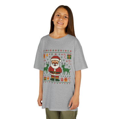 Kids Santa Christmas Shirt, Holiday Style Kids Sweater