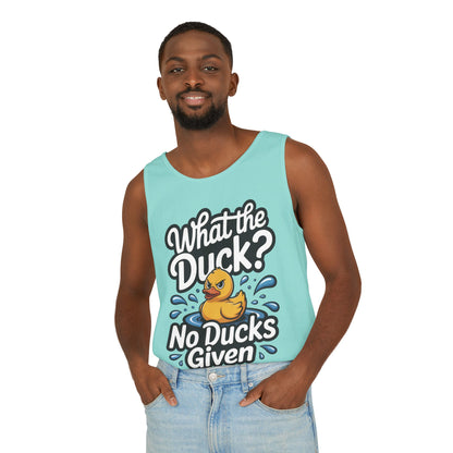 Funny Duck Tank Top for Summer - No Ducks Given Tee - What The Duck Mens T-Shirt - Sarcastic Rubber Duck Graphic, Humor Gift For Him