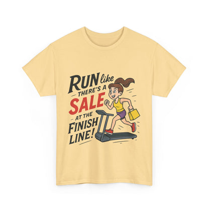 Motivational Fitness Tee, Workout Shirt, Funny Exercise Gym Top, Funny Shopping Tee, Treadmill Runner Shirt for Her,  run for sale tee
