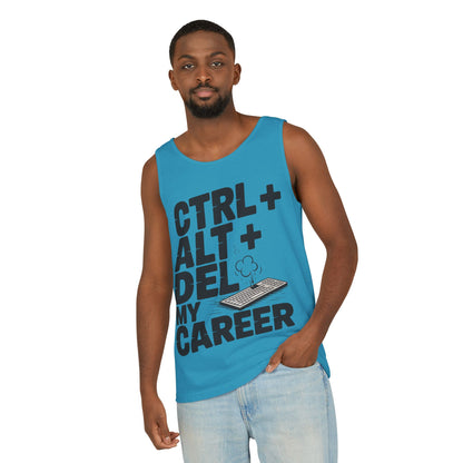 Ctrl Alt Del My Career Men's Tank Top, Funny Geek Sarcastic Office Humor Summer Shirt