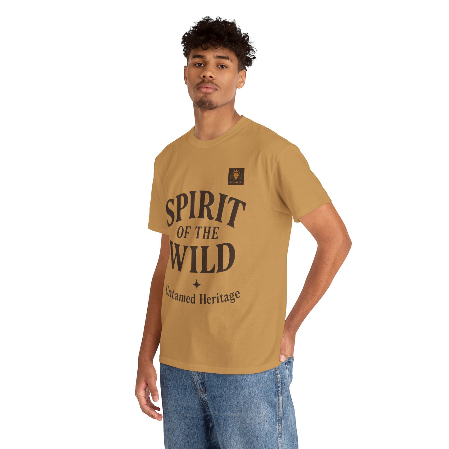 Spirit of the Wild Mens Heavy Cotton Tee, Nature Lover Gift, Outdoor Adventure Shirt, Unisex Tee, Casual Wear, Unique Graphic Apparel