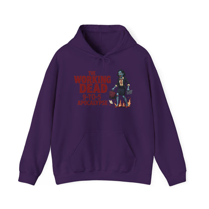 The Working Dead 9-to-5 Apocalypse Hoodie, Women's Horror Office Zombie Sweatshirt, Halloween Zombie Top, Halloween Work Top