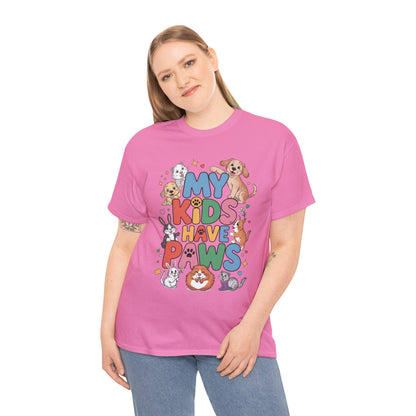 My Kids Have Paws Shirt, Cute Pet Mom Tee, Dog Cat Bunny Lover Gift, Funny Animal Parent T-Shirt, Gift for Pet Parents, Cute Pet T-Shirt