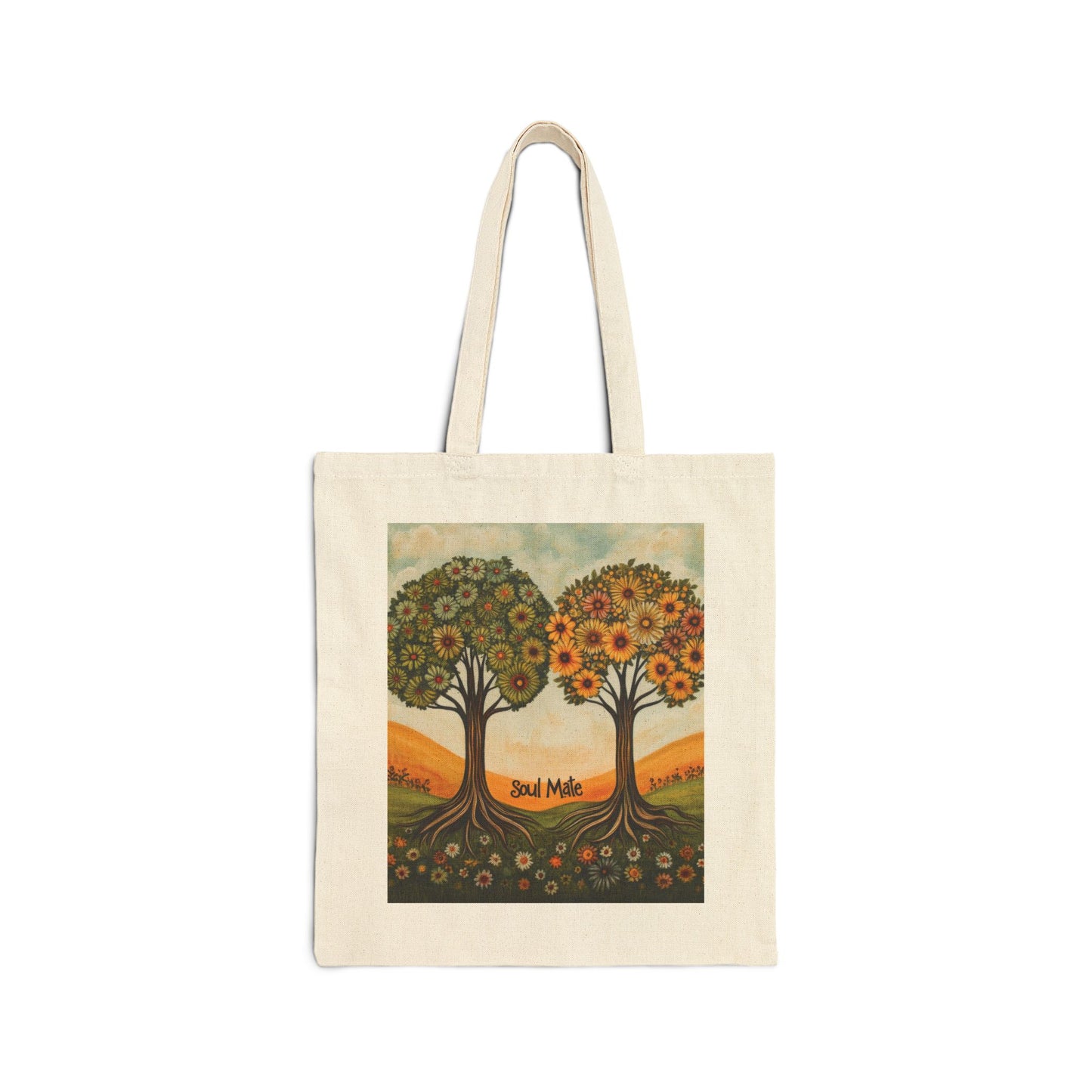 Soul Mate Canvas Tote Bag, Eco-Friendly Shopping Bag, Gift for Friends, Beach Tote, Artwork Design, Reusable Bag