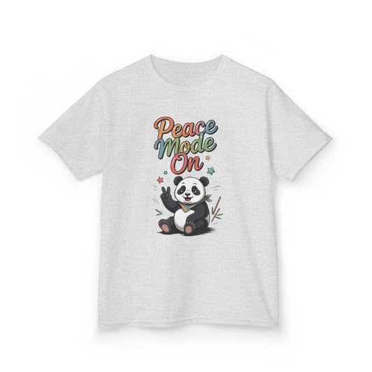 Peace Mode On Kids Tee, Cute Panda Shirt, Fun Gift for Children, Peace-Themed Apparel, Perfect for Birthdays, Casual Wear