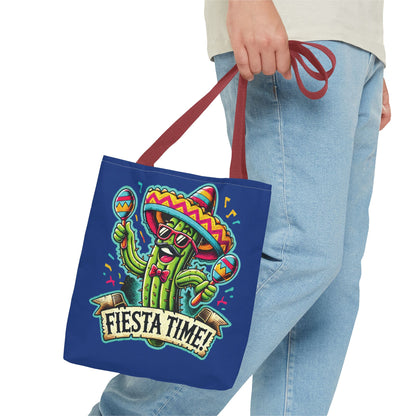 Fiesta Time Cactus Tote Bag, Funny Mexican Party Gift, Sombrero Maracas Print, Cinco de Mayo Bag, Summer Festival Tote, Beach Bag, Shopping