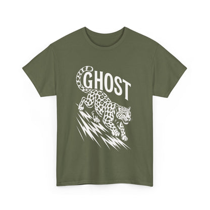 Ghost Leopard Graphic Tee, Mens T-Shirt, Casual Wear, Animal Print Top, Gift for Cat Lovers, Halloween Outfit