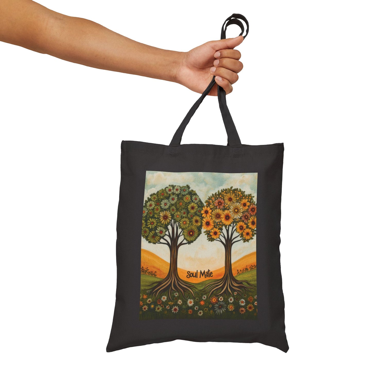 Soul Mate Canvas Tote Bag, Eco-Friendly Shopping Bag, Gift for Friends, Beach Tote, Artwork Design, Reusable Bag