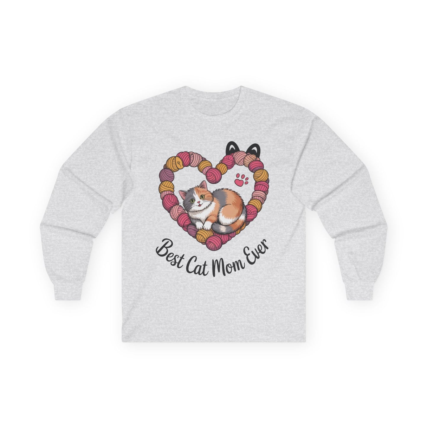 Best Cat Mom Ever Long Sleeve Tee, Cat Lover Gift, Pet Parent Apparel, Birthday Gift for Cat Moms, Cozy Cat Mom Shirt