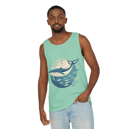 Ocean-Inspired Unisex Tank Top, Whale Design Shirt, Summer Casual Wear, Beach Vibes Gift, Eco-Friendly Fashion