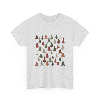 Minimal Christmas Tree T-Shirt, Boho Holiday Tee for Women