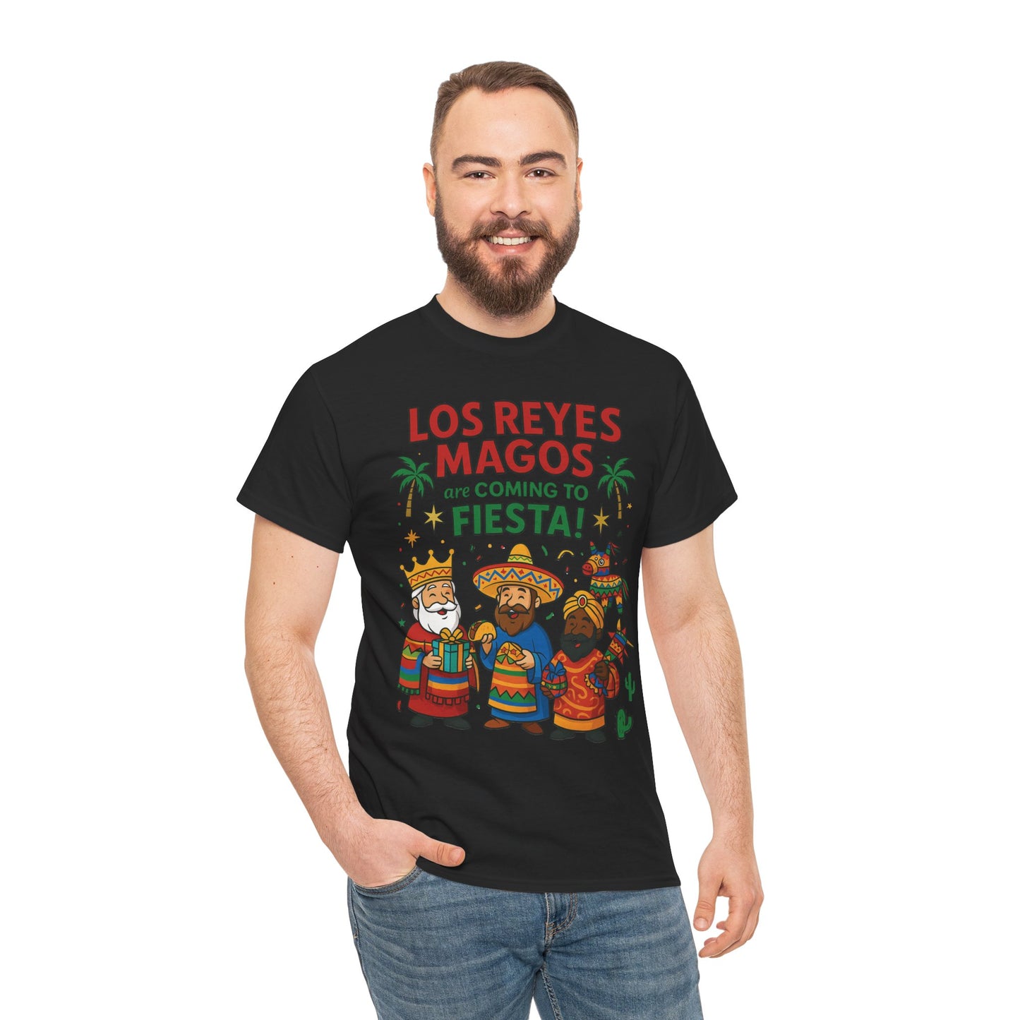 Los Reyes Magos Are Coming to Fiesta!, Funny Three Kings Day Shirt, Día de los Reyes Magos T-Shirt for Christmas Fiesta Lovers