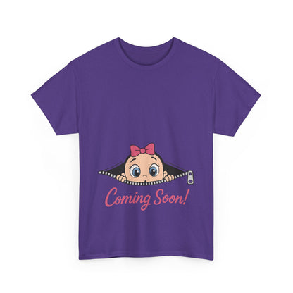 Coming Soon Maternity T-Shirt, Cute Baby Girl Pregnancy Announcement Shirt, Expecting Mom Gift, Gender Reveal Tee, Baby Shower Gift