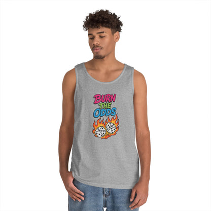 Burn the Odds Tank Top, Casual Summer Wear, Gaming Gift, Dice Design Tee, Gift for Gamers, Funny Tank, Perfect for Parties