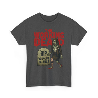 The Working Dead Women's Shirt, Funny Work Life Balance Zombie Tee, RIP Work Shirt, Halloween Office Humor, Overworked Shirt