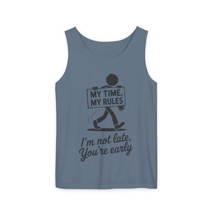 My Time, My Rules Men's Tank Top, Fun Casual Wear for Any Occasion, Relaxed Vibe, Time Management Humor, Self love t shirt