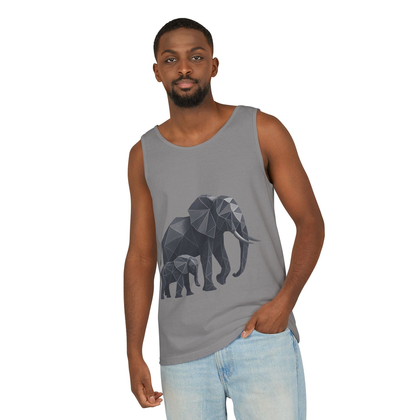 Elephant Family Unisex Tank Top, Animal Lover Gift, Casual Wear, Summer Essentials, Eco-Friendly Apparel, Wildlife Shirt
