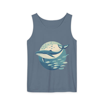 Ocean-Inspired Unisex Tank Top, Whale Design Shirt, Summer Casual Wear, Beach Vibes Gift, Eco-Friendly Fashion