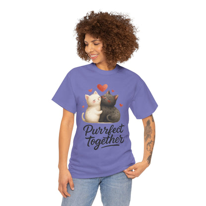 Purrfect Together Cat Womens Tee, Cute Cat Lovers Gift, Funny Animal T-Shirt, Womens Cotton Graphic Tee, Perfect for Valentine's Day, Pet [...]