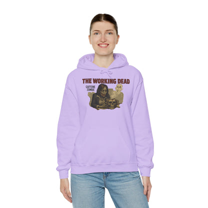 The Working Dead Women's Zombie Hoodie, Work Humor Hoodie, Halloween Work Top, Coffee Zombie Hoodie