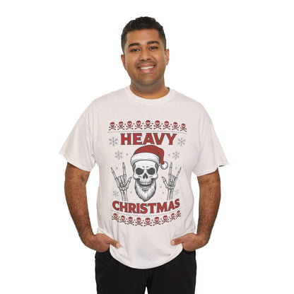 Heavy Christmas Sweatshirt, Metal Santa Skull Holiday Pullover for Men