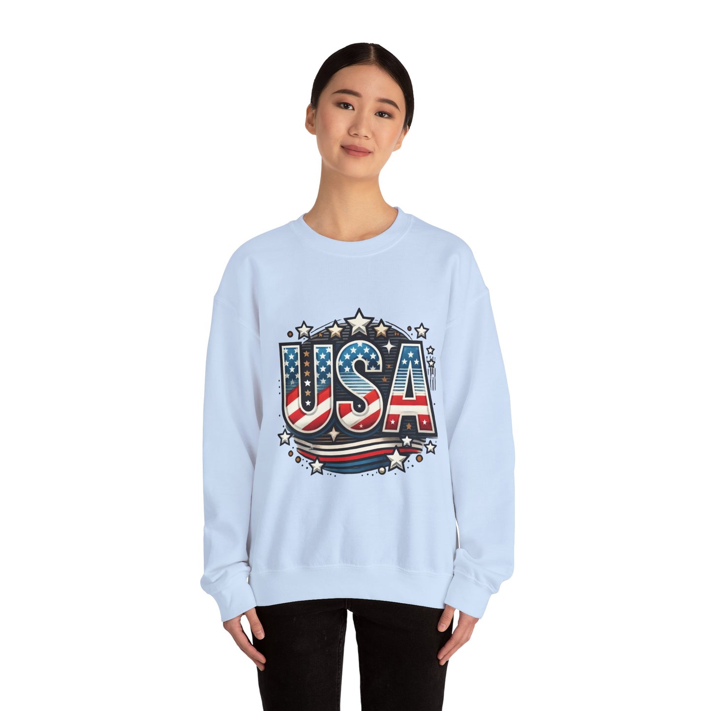 USA Pride Crewneck Sweatshirt, Comfortable Unisex Top, Great for Fourth of July, Independence Day, Everyday Wear, Cozy Gift