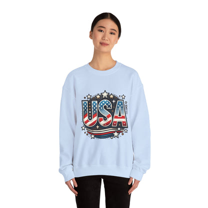USA Pride Crewneck Sweatshirt, Comfortable Unisex Top, Great for Fourth of July, Independence Day, Everyday Wear, Cozy Gift