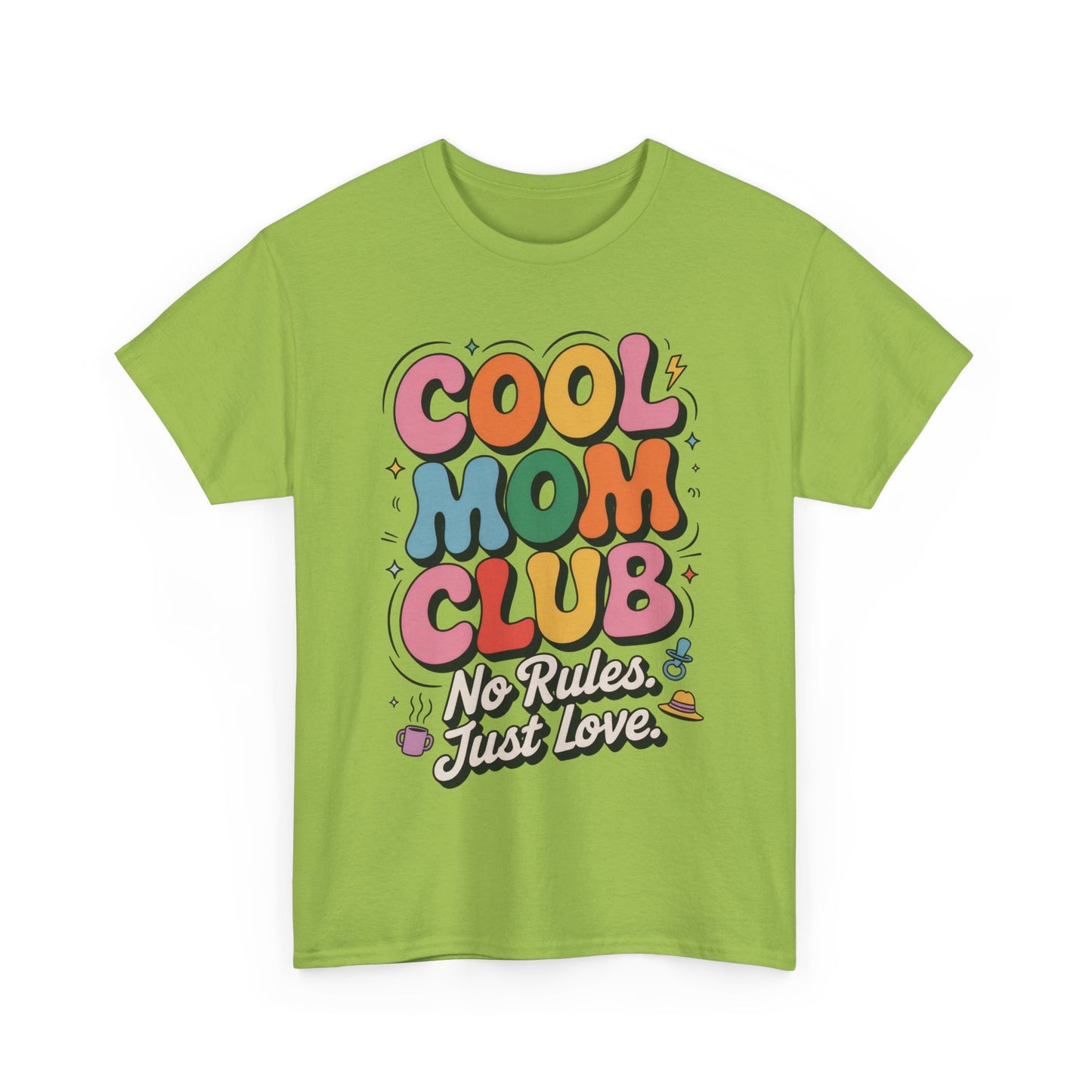 Cool Mom Club Tee, Fun Cotton T-Shirt for Moms, Mothers Day Gift, Parenting Humor Apparel, Fun Mom Shirt, No Rules Just Love Retro Style