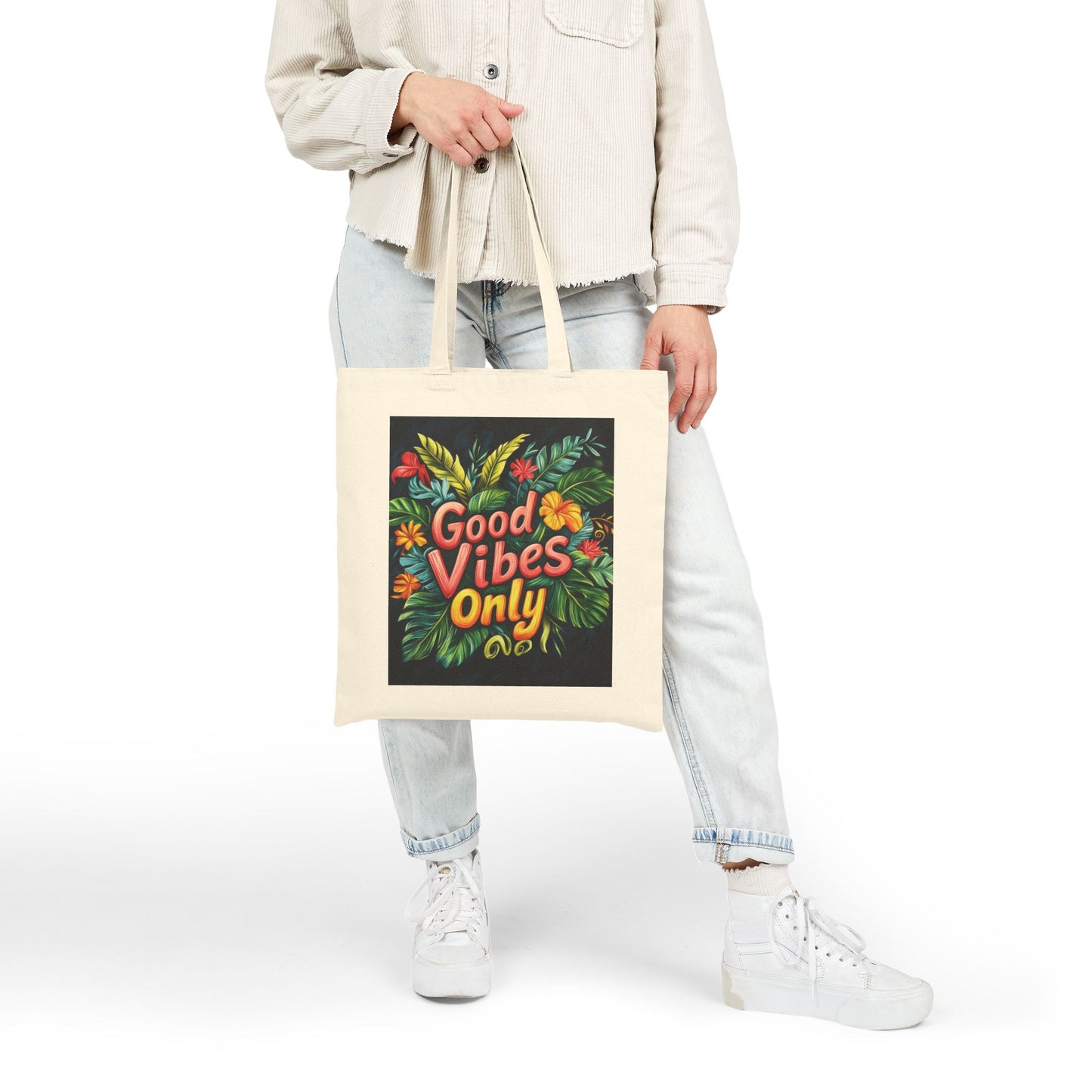 Good Vibes Only Tote Bag | Eco-Friendly Cotton Bag, Beach Bag, Shopper, Gift for Friends, Positive Energy Bag