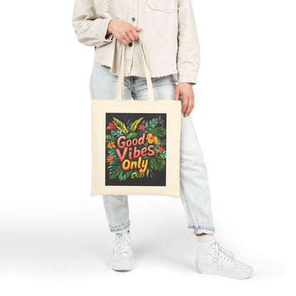 Good Vibes Only Tote Bag | Eco-Friendly Cotton Bag, Beach Bag, Shopper, Gift for Friends, Positive Energy Bag